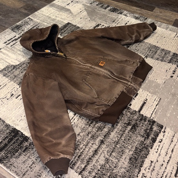 Vintage Carhartt Brown Faded Hooded Active Work Jacket - Picture 3 of 12